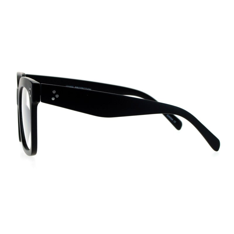 JuicyOrange Super Oversized Clear Lens Glasses Thick Square Fashion Eyeglasses Matte Black - Image 4